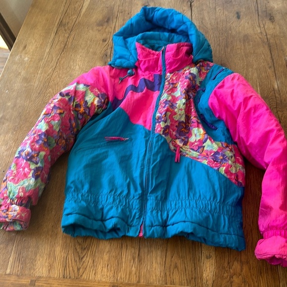 Vintage Pink Girl's Winter Coat FLORAL - Picture 1 of 6